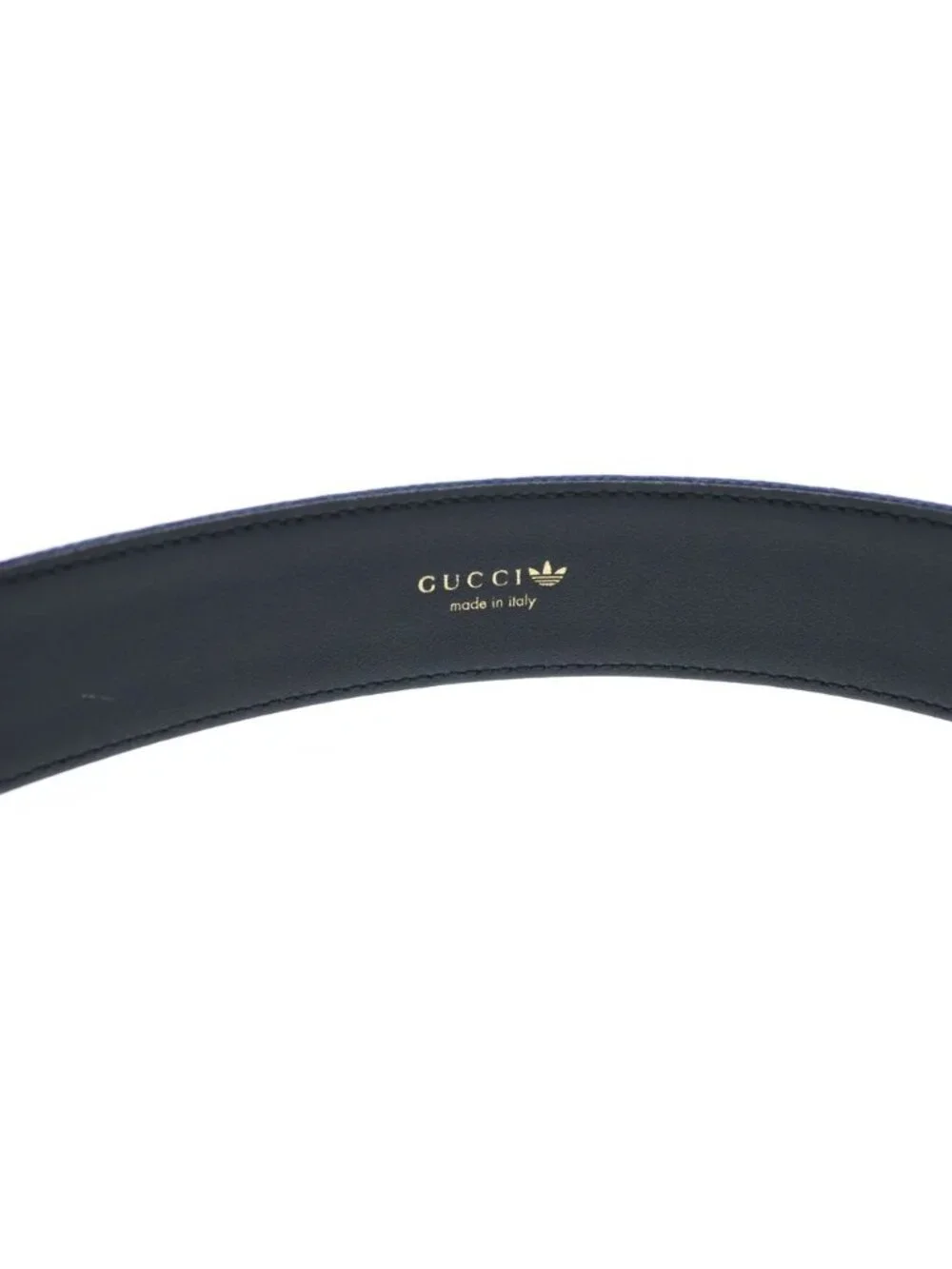 Gucci Adidas GG Logo Buckle Trefoil Belt Blue